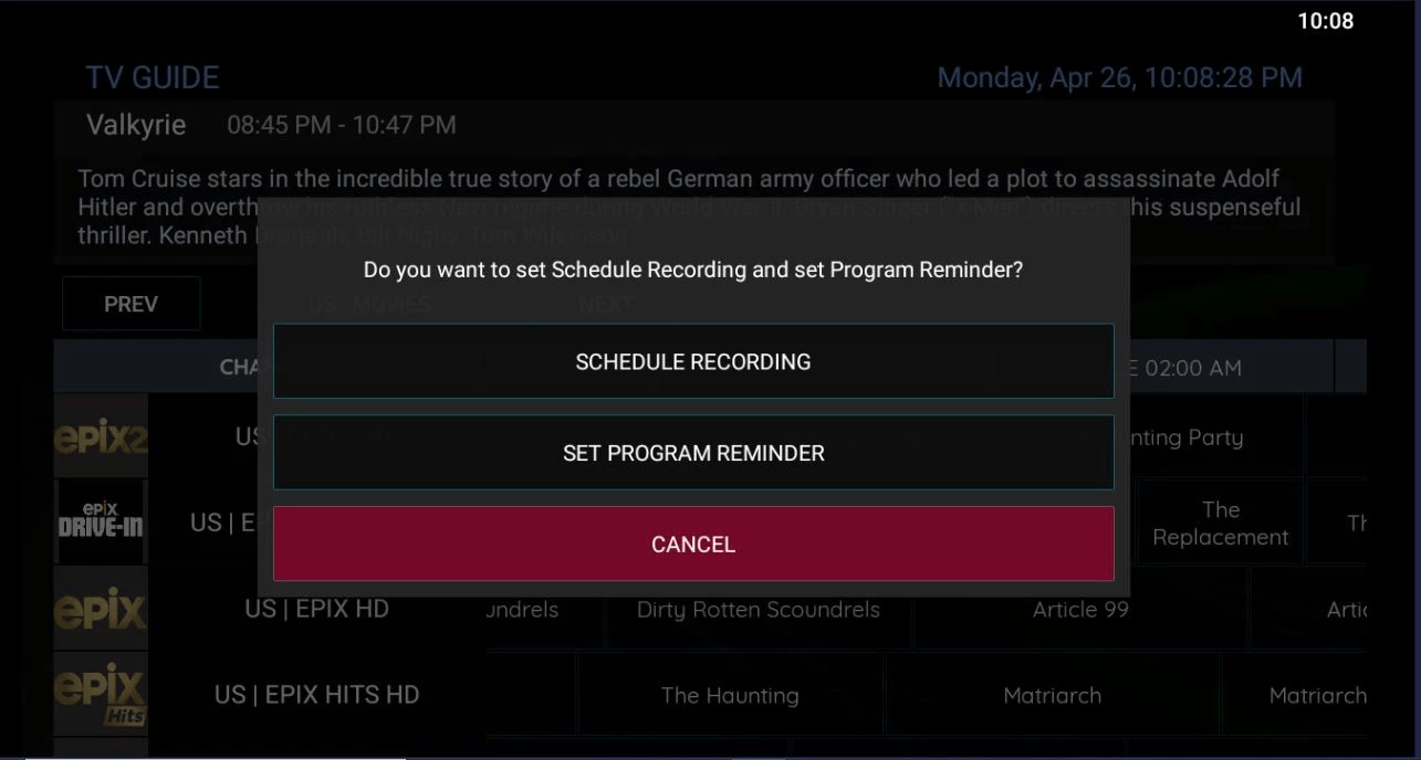 SCHEDULE REMINDERS - NEVER MISS YOUR FAVORITE PROGRAMS
